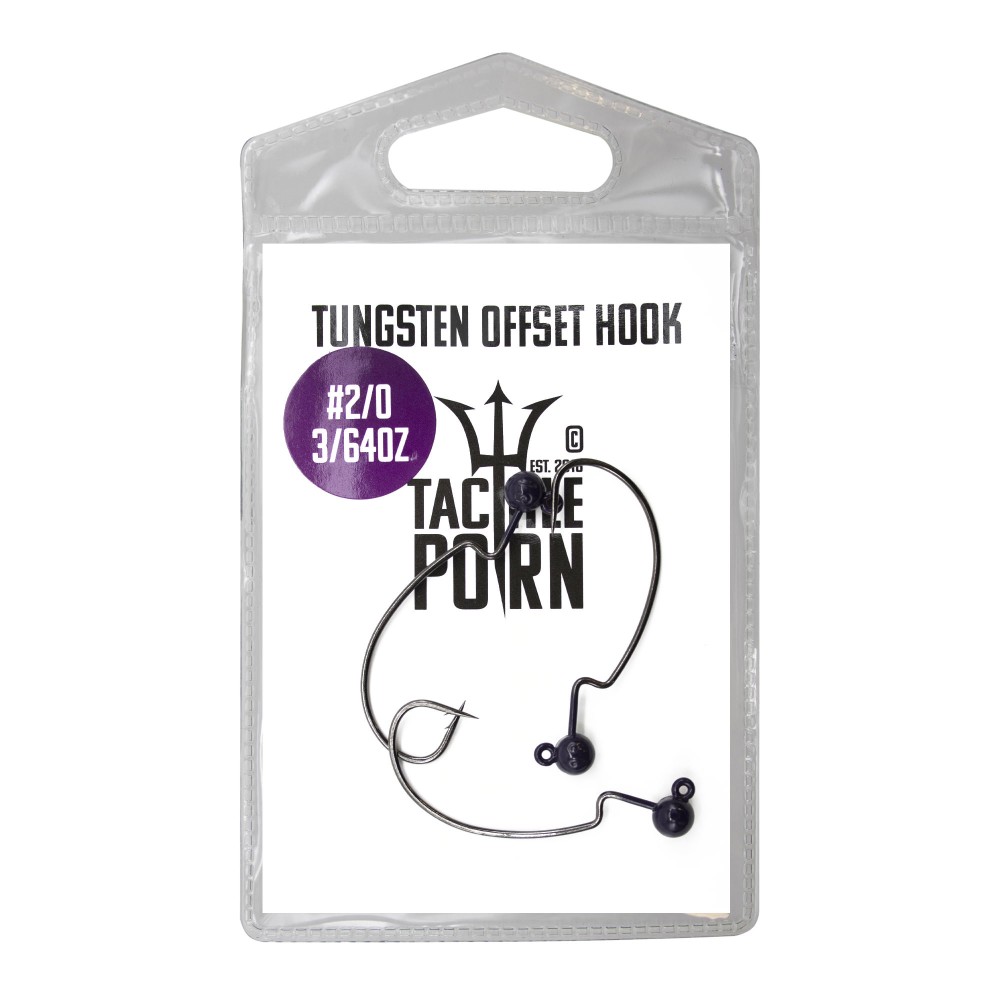Tackle P*rn Tungsten Weighted Offset Hook - Finesse Jig 3/64oz - 3Stück