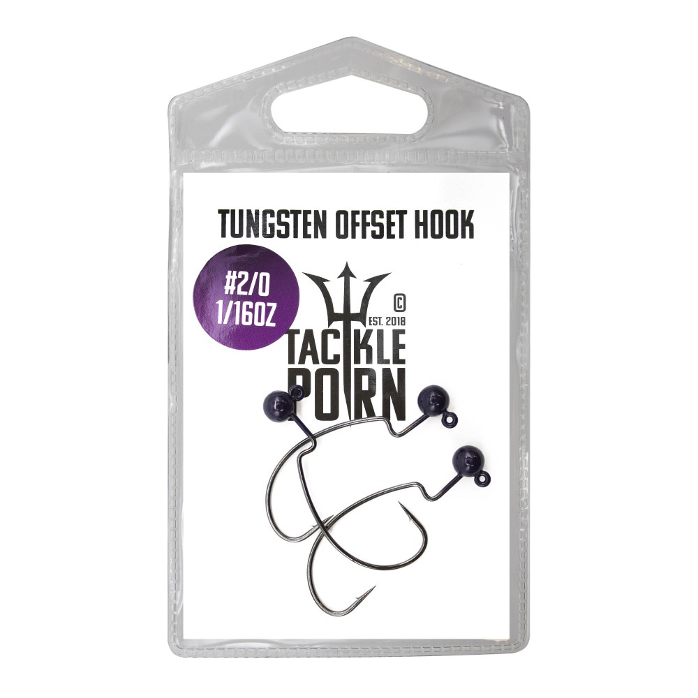 Tackle Porn Tungsten Weighted Offset Hook Finesse Jig 1/16oz - 3Stück