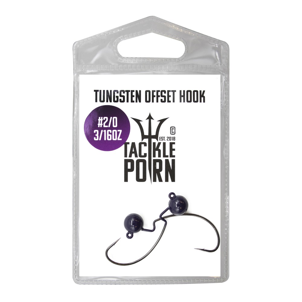 Tackle P*rn Tungsten Weighted Offset Hook - Finesse Jig 3/16oz - 2Stück