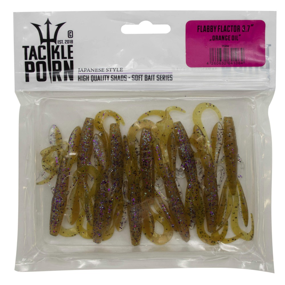 Tackle P*rn Flabby Flactor - Creature Bait 9,5 cm - 5g - 10 Stück - Orange Oil