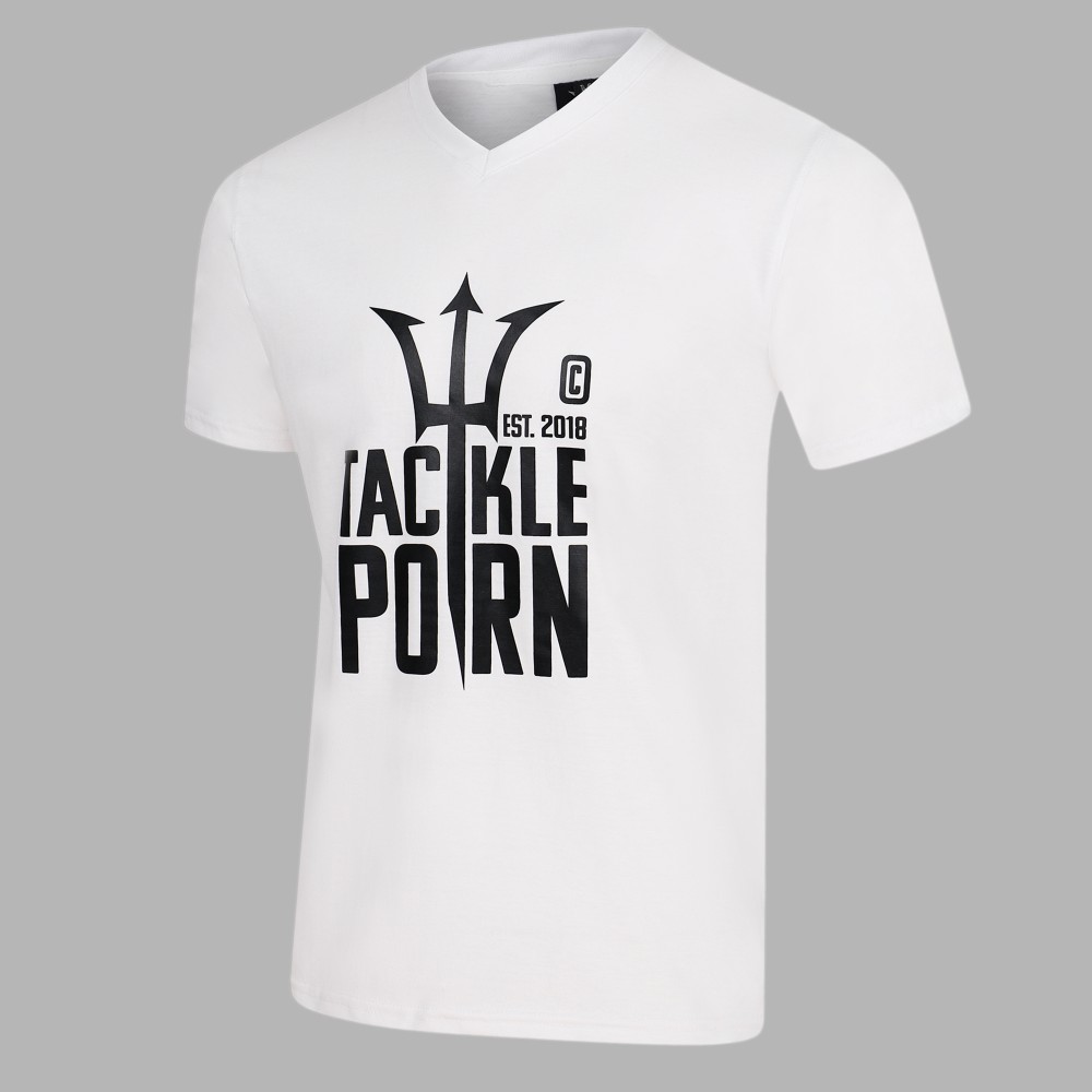 Tackle Porn T-Shirt "Big Logo" Gr. M - weiß
