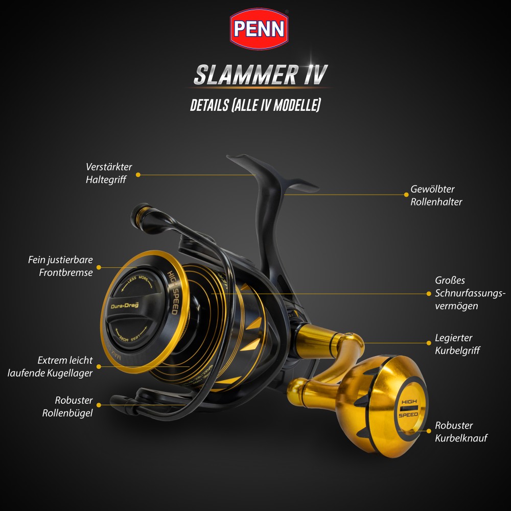 Penn Slammer IV 2500 - 235m/0,23mm - 6,2:1 - 310g