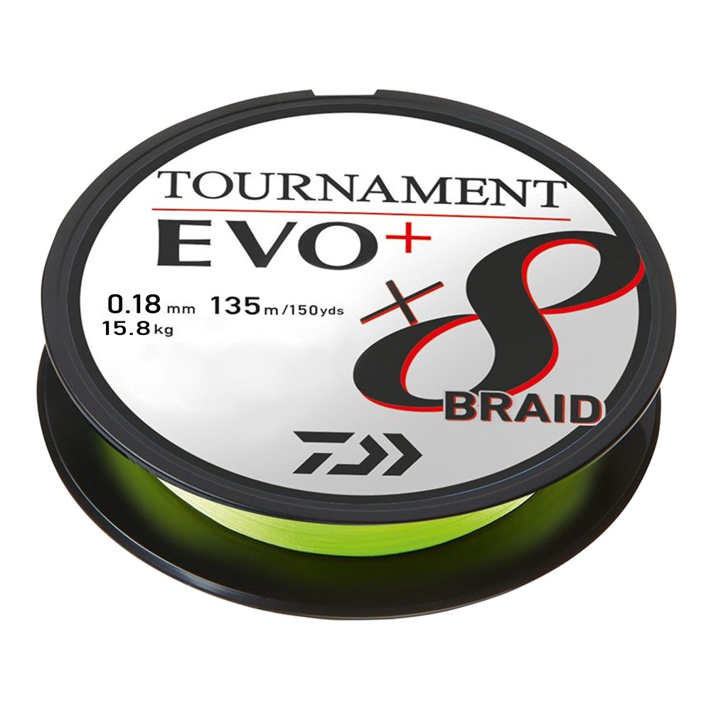 Daiwa Tournament x8 Braid Evo+ Geflochtene Schnur chartreuse - TK15,8kg - 0,18mm - 135m
