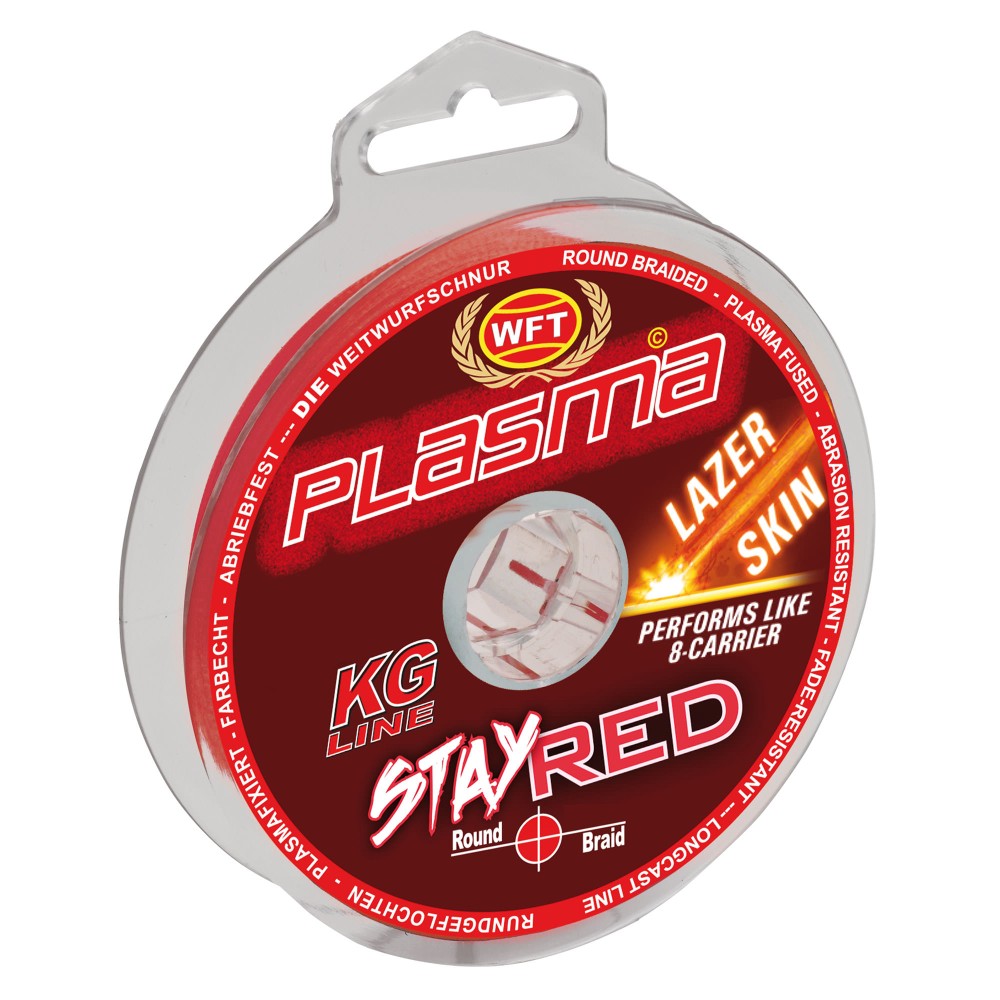 WFT Plasma Stay Red Lazer Skin 300m 12KG 0,10mm red - TK12kg - 0,1mm - 300m