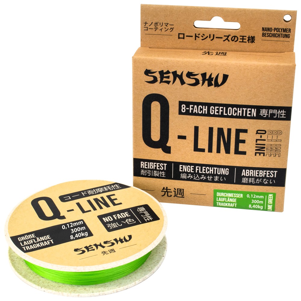 Senshu Q-Line Geflochtene Schnur 0,12mm - lime green - 300m