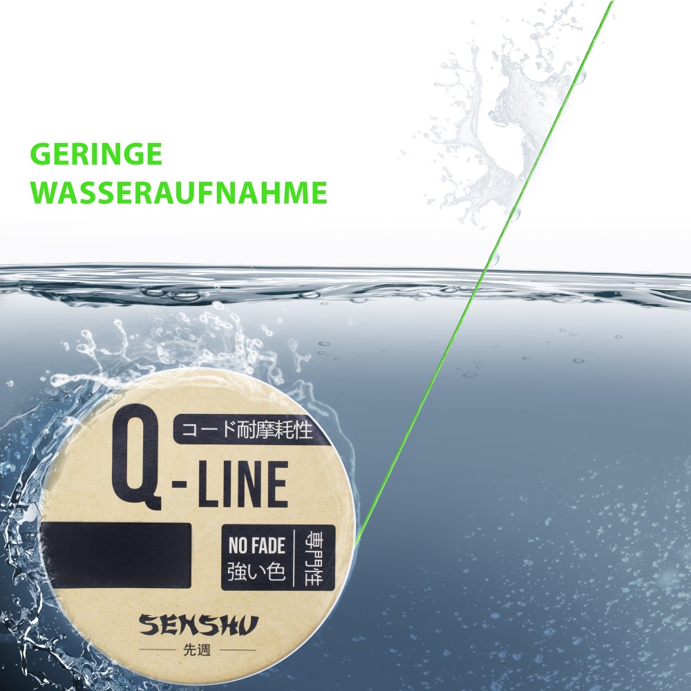 Senshu Q-Line Geflochtene Schnur 0,10mm - lime green - 1000m