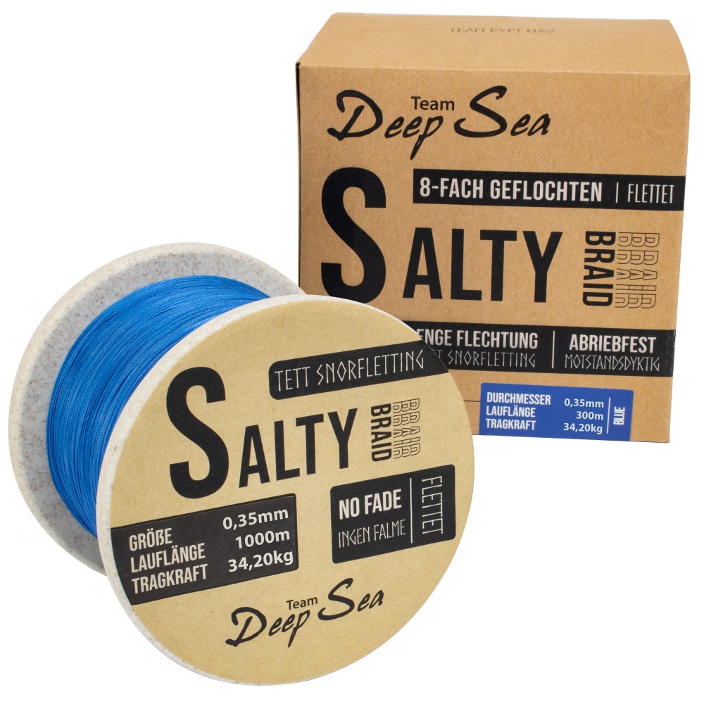 Team Deep Sea Salty-Braid Geflochtene Schnur 0,35mm - blue - 1000m