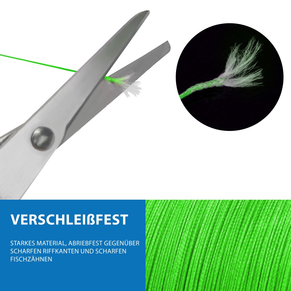 Senshu Q-Line - Geflochtene Schnur 0,16mm - lime green - 50m