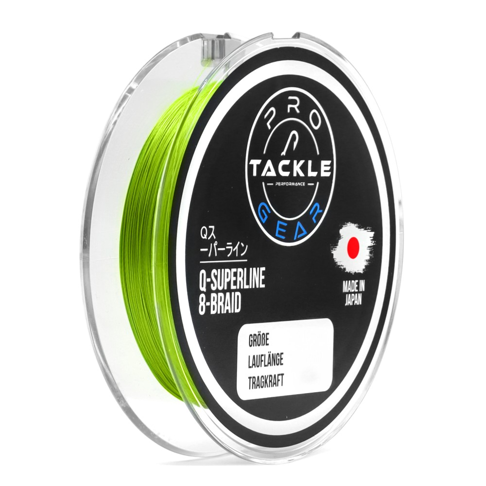 Pro Tackle Q-Superline 8-Braid - Geflochtene Schnur 0,10mm - fluo green - 8,0kg - 150m