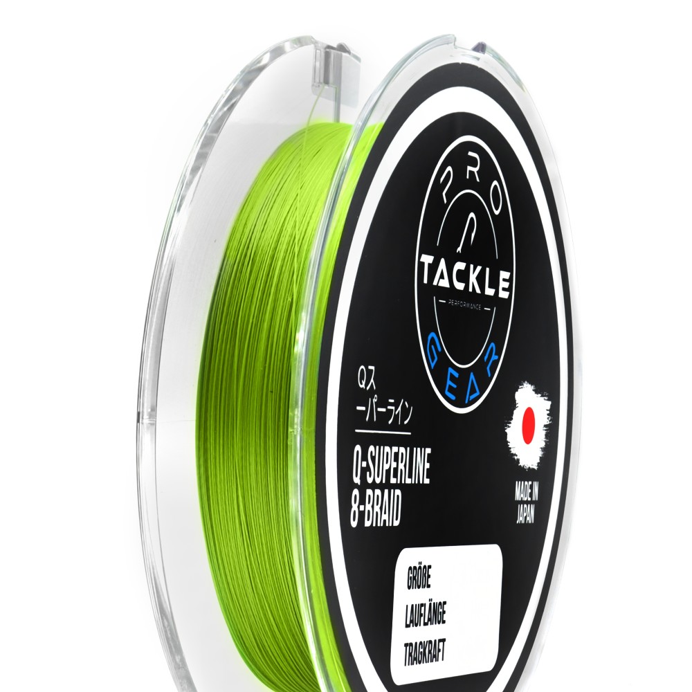Pro Tackle Q-Superline 8-Braid - Geflochtene Schnur 0,12mm - fluo green - 9,0kg - 150m