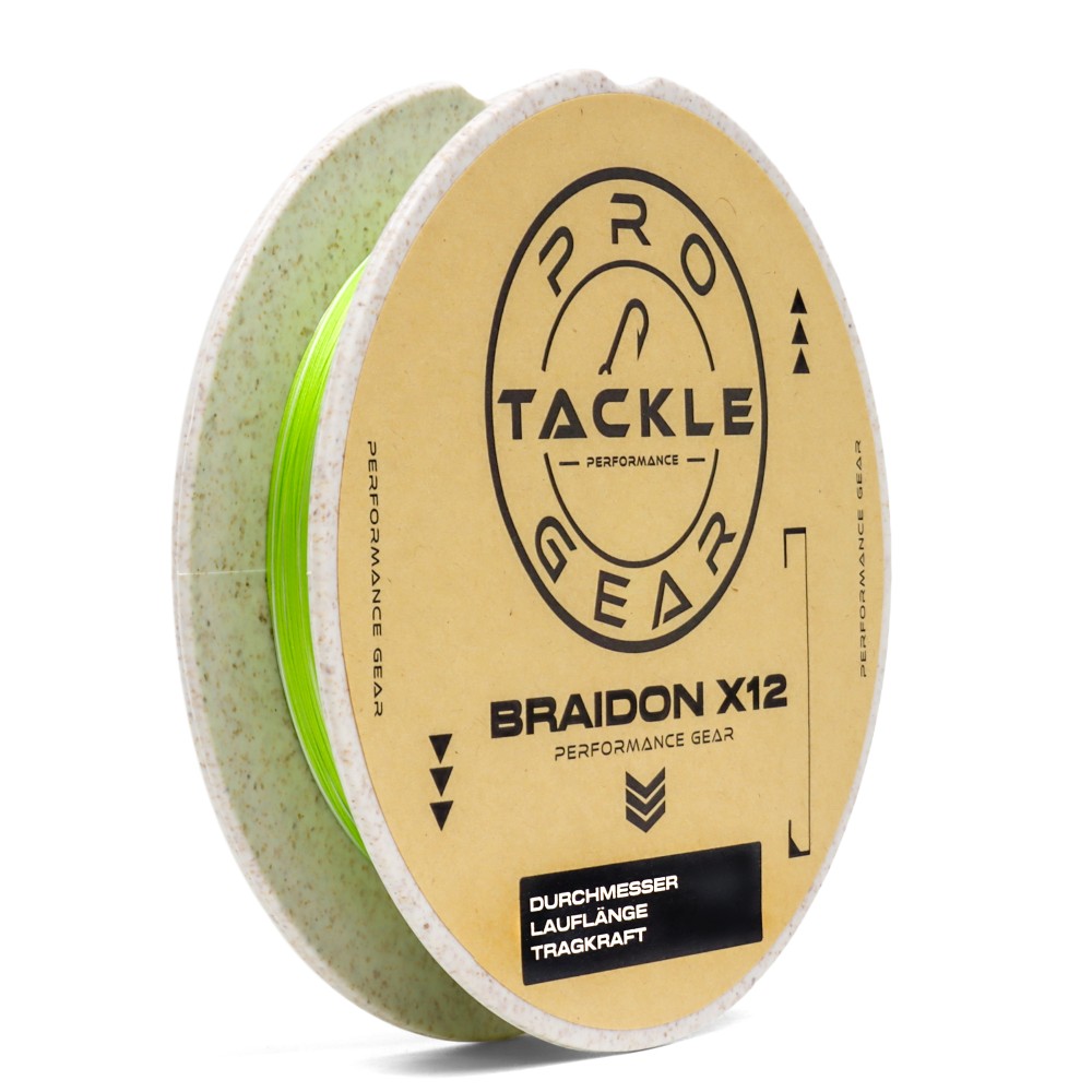 Pro Tackle BraidOn X12 - geflochtene Schnur Camo Fluo Green - 0.13mm - 11.5Kg - 135m