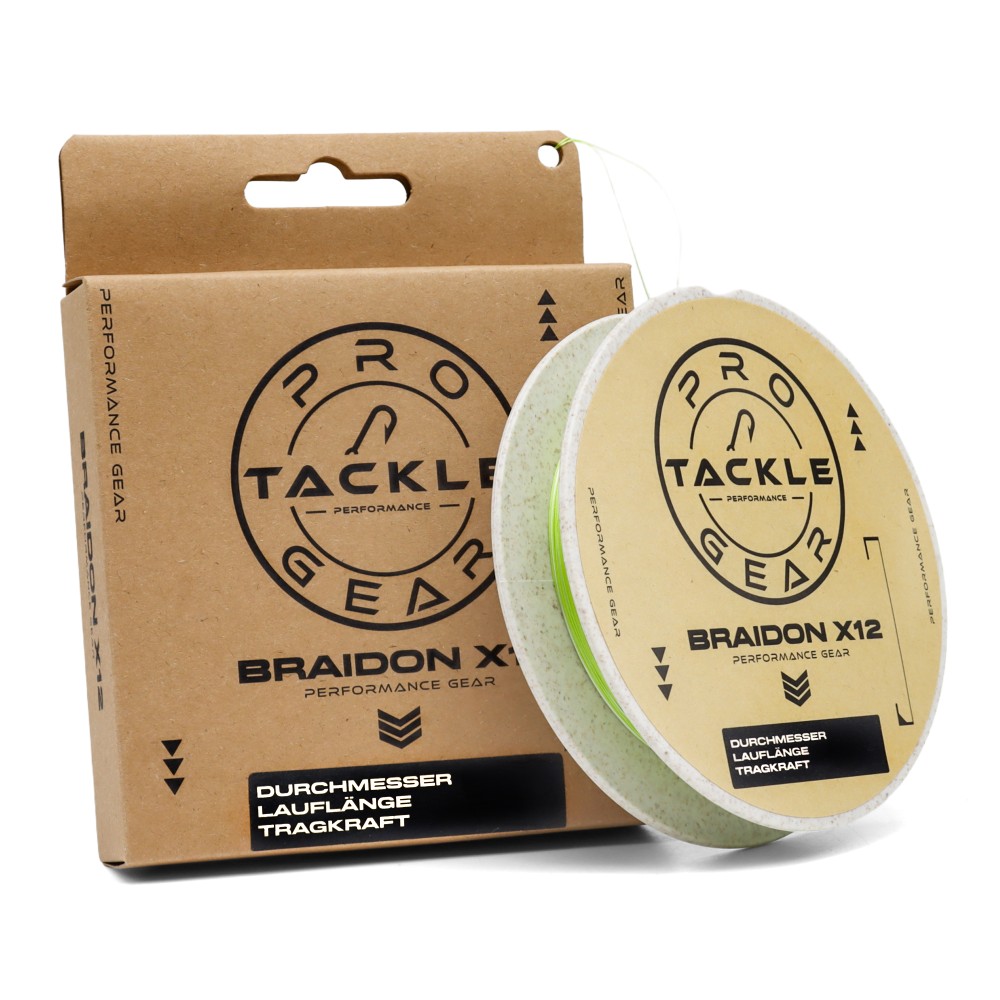 Pro Tackle BraidOn X12 - geflochtene Schnur Camo Fluo Green - 0.18mm - 16Kg - 135m