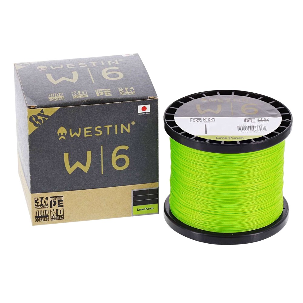 Westin W6 8 Braid Lime Punch Geflochtene Schnur 1500m - TK3,7Kg - 0,08mm