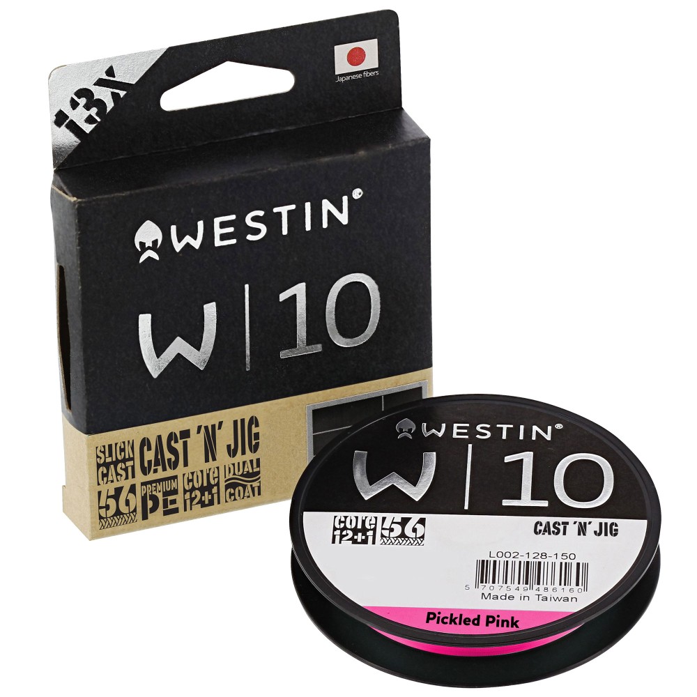 Westin W10 13 Braid Cast'n'Jig Pickled Pink Geflochtene Schnur pink - TK6,1kg - 0,1mm - 110m