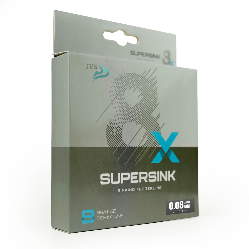 JVS SuperSink 8-Braid Feederline - Feederschnur sinking - 200m - 0,08mm - grün - 5,0kg