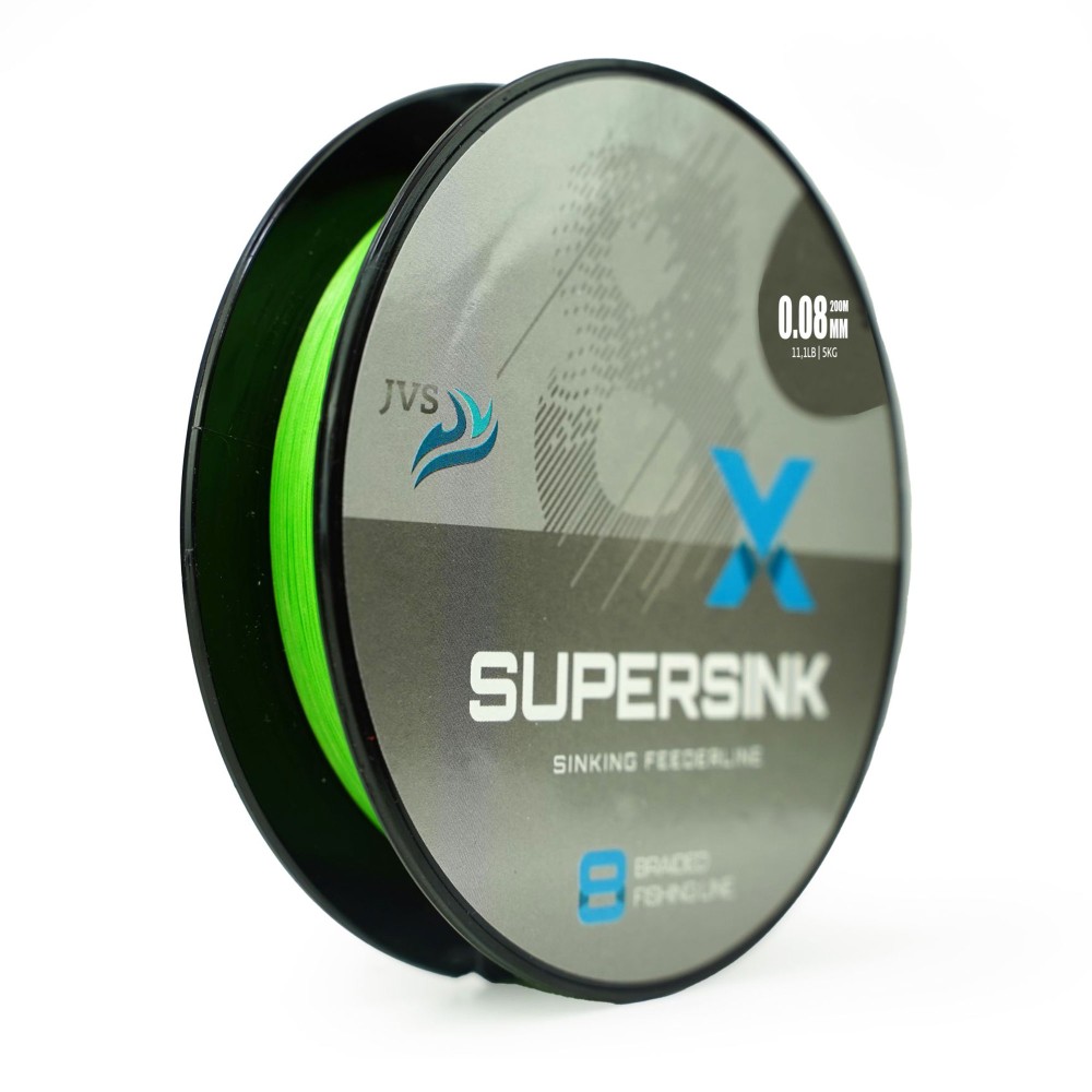 JVS SuperSink 8-Braid Feederline - Feederschnur sinking - 200m - 0,10mm - grün - 8,0kg