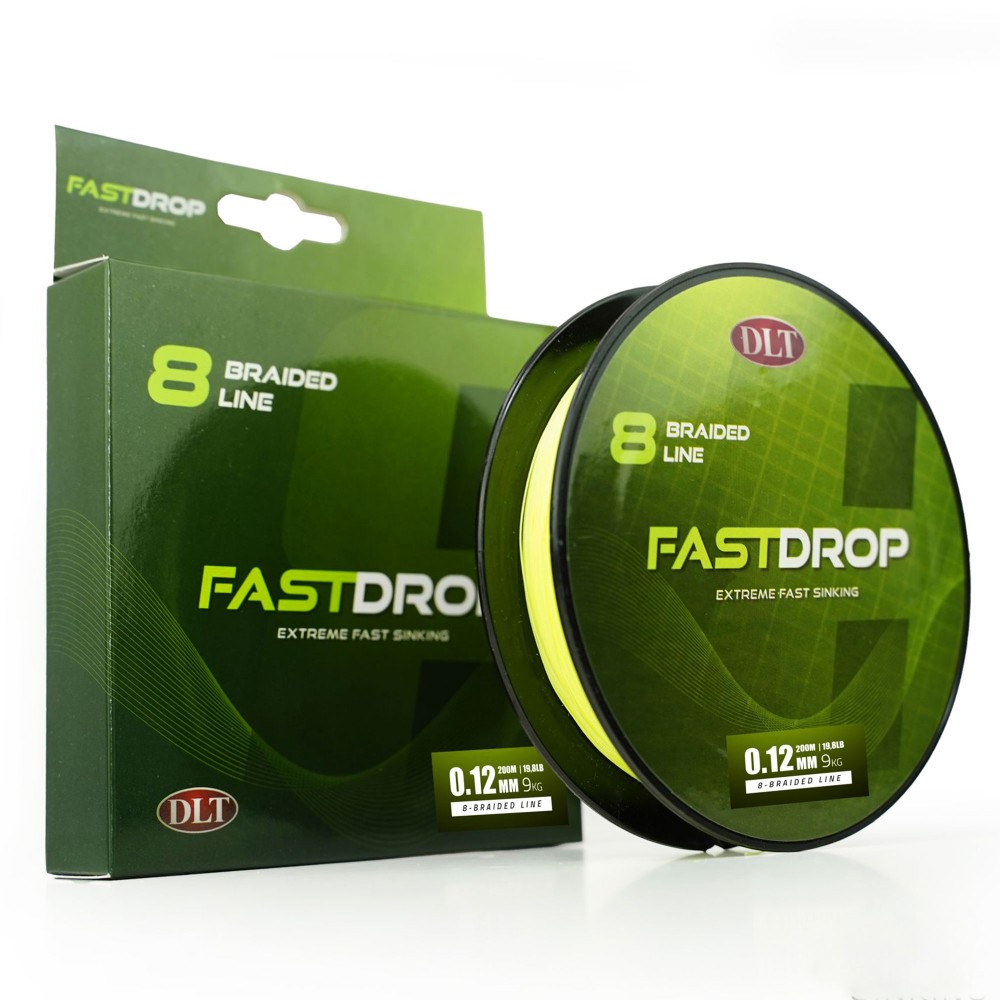 DLT FastDrop 8-Braid - Geflochtetne Schnur sinking - 200m - 0,12mm - yellow