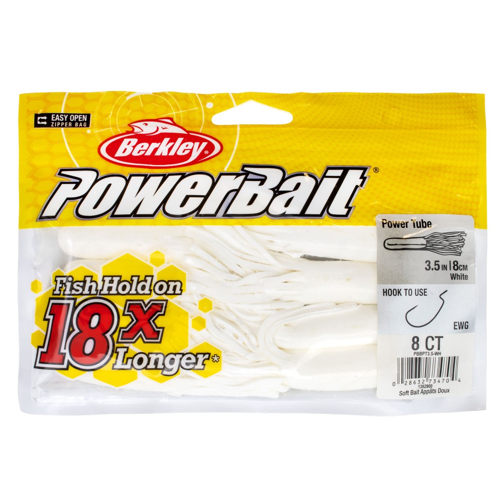 Berkley Powerbait Powertube Creaturebait 9cm - White - 8Stück