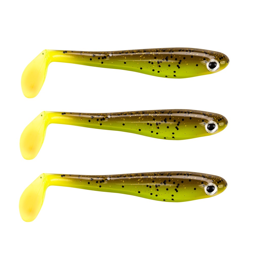 Berkley Hollow Belly Gummifische 12.5cm - Brown Chartreuse - 12.5cm - 3 Stück