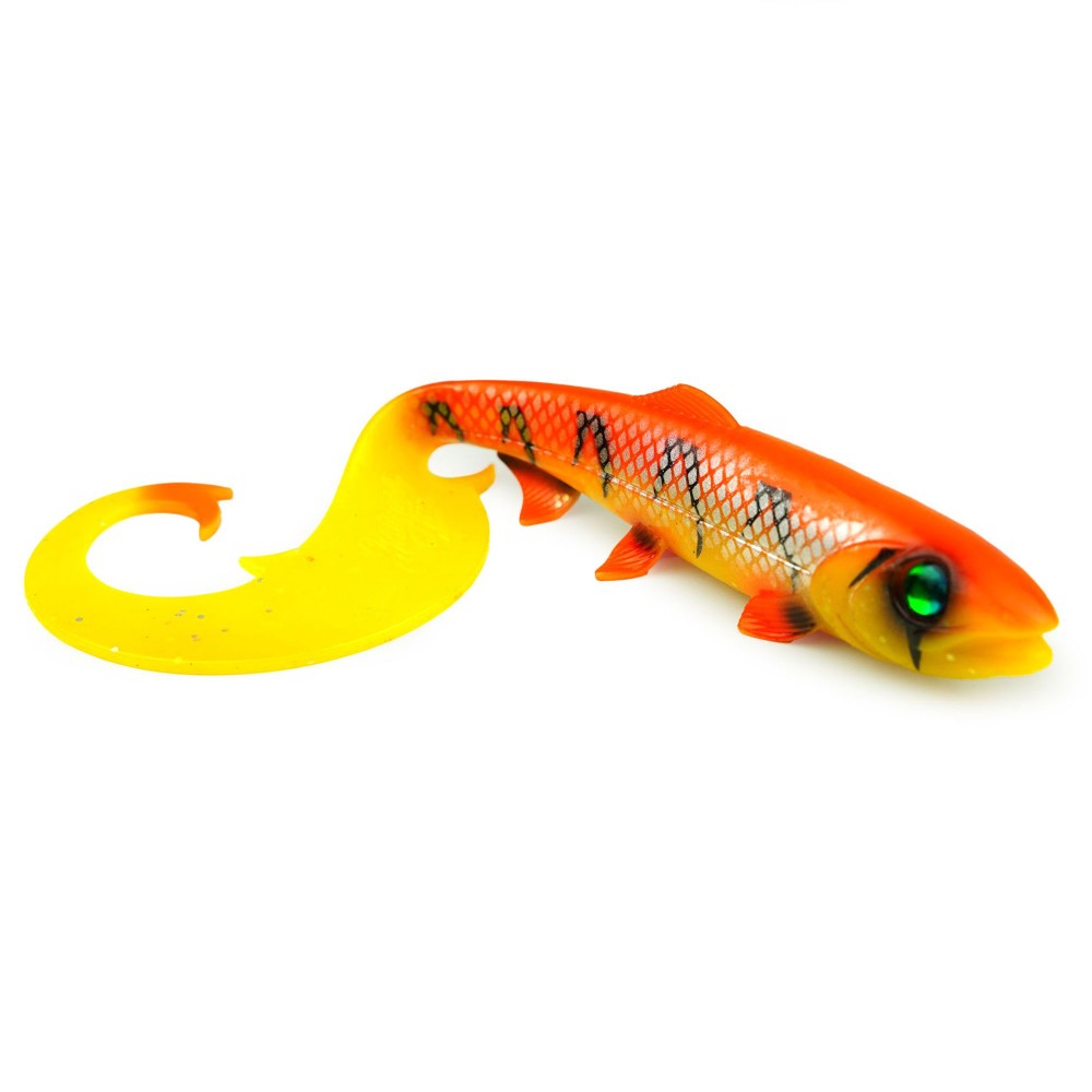 Hostagevalley Lures Hostagevalley Curlytail 18 - Twister Flame Fish - 18cm - 28g - 1Stück