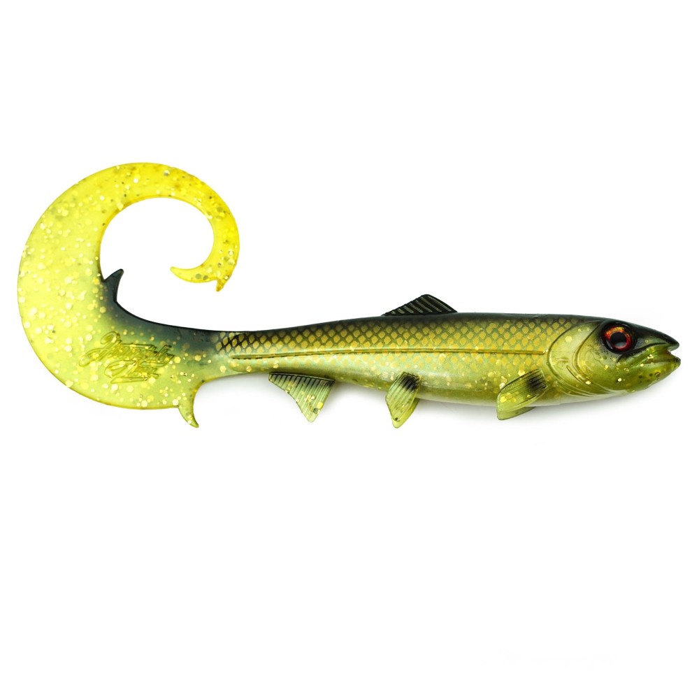 Hostagevalley Lures Hostagevalley Curlytail 24 - Twister Gold Jade - 24cm - 66g - 1Stück