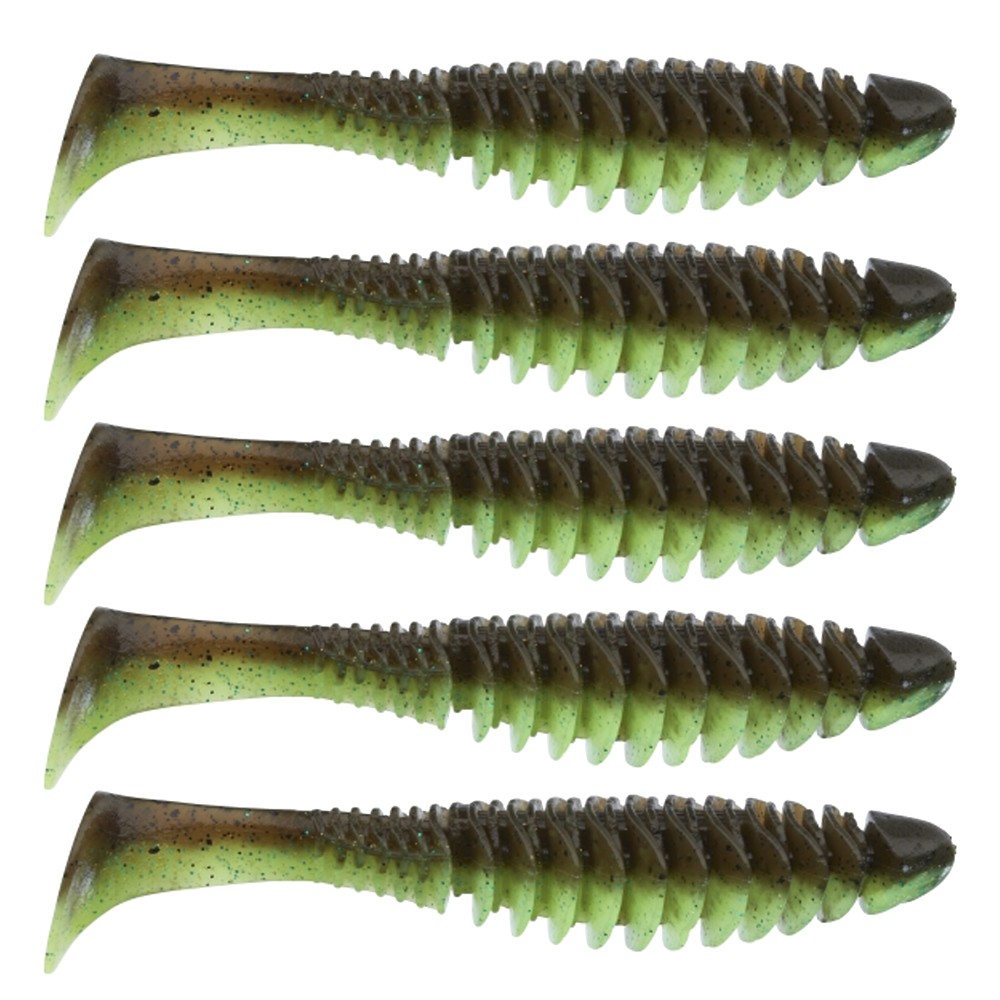 Illex Dead Slowler Gummifische 5,5"- 13,5cm - 5 Stück - 22g - Green Pumpkin/Chart