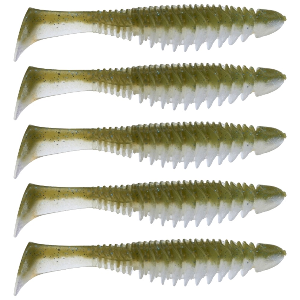 Illex Dead Slowler Gummifische 5,5"- 13,5cm - 5 Stück - 22g - Melon BL./CL. Silver