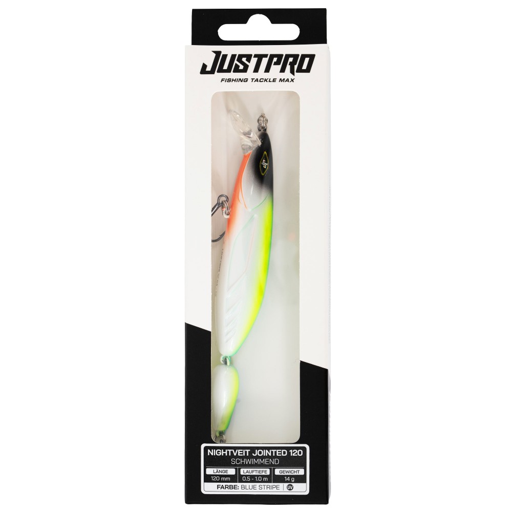JustPro Nightveit Jointed 120 - Zanderwobbler Blue Stripe - 12cm - 1 Stück