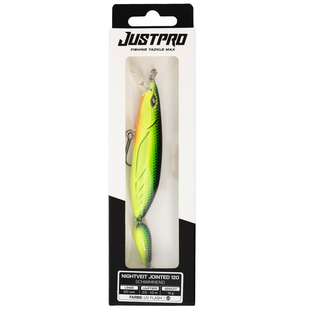 JustPro Nightveit Jointed 120 - Zanderwobbler UV Flash - 12cm - 1 Stück