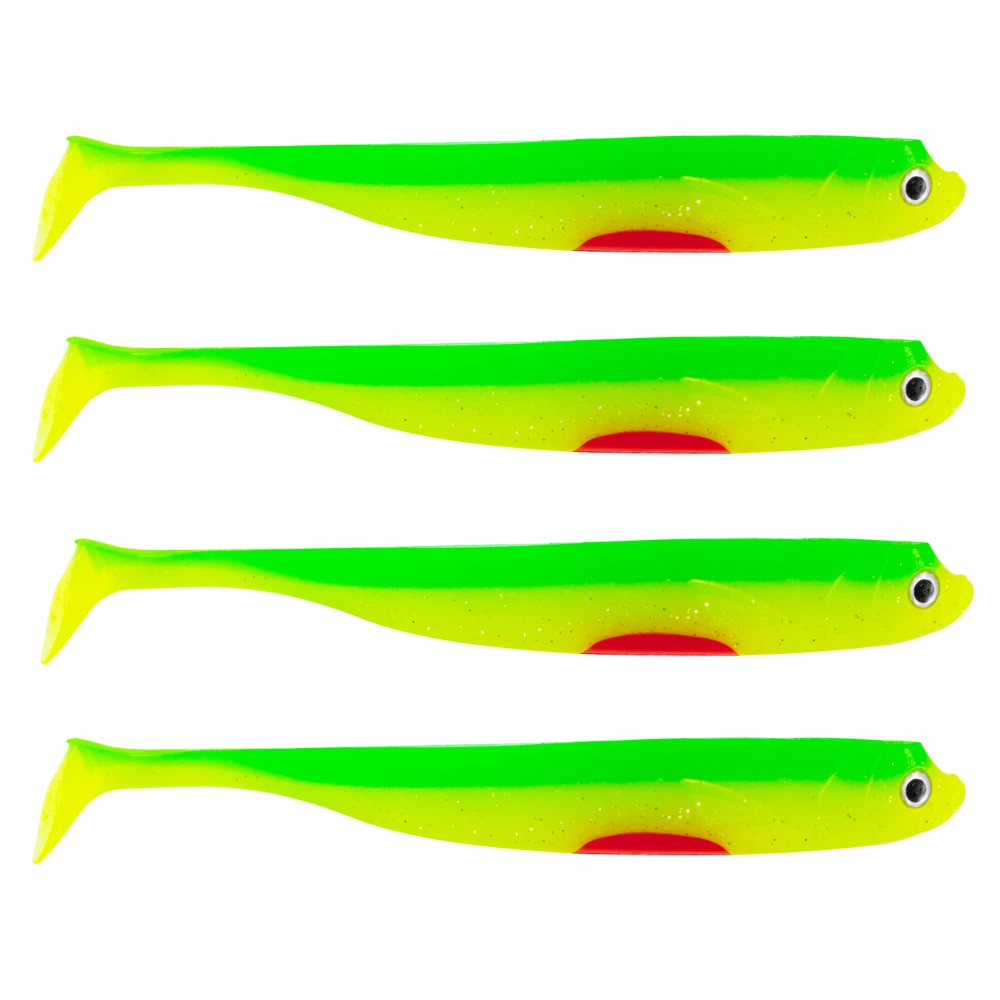 Roy Fishers Der Zander Gummifisch 15cm - UV Firetiger - 15g - 4 Stück