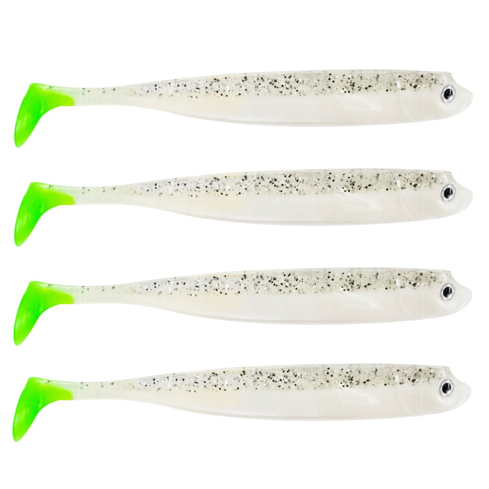 Roy Fishers Der Zander Gummifisch 15cm - Salt-n-Pepper Chartreuse - 15g - 4 Stück