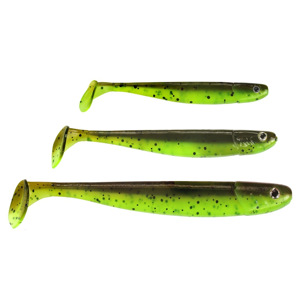 Senshu Jig 'n' Swim Shad 7.5cm - UV Chartreuse Brownie - 2g - 9 Stück