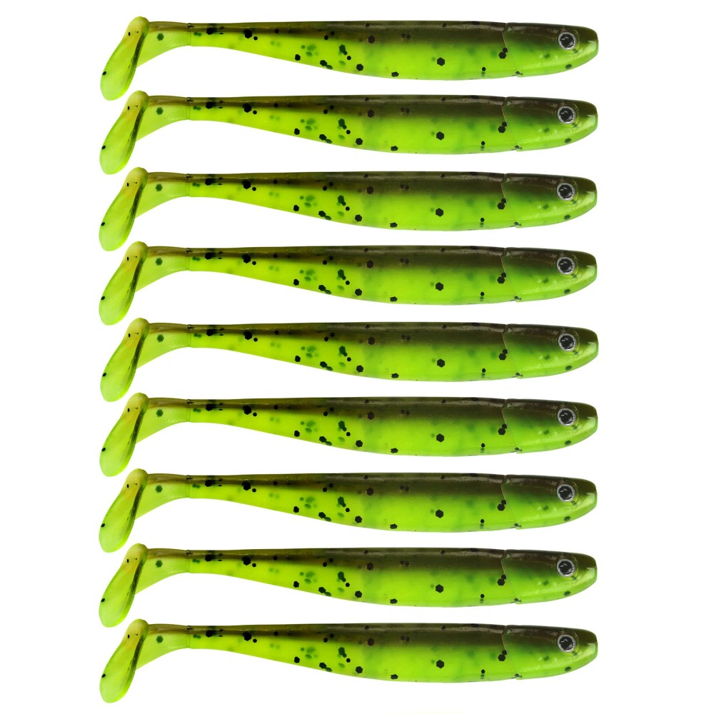 Senshu Jig 'n' Swim Shad 7.5cm - UV Chartreuse Brownie - 2g - 9 Stück