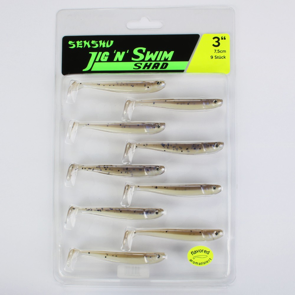 Senshu Jig 'n' Swim Shad 7.5cm - Reflex Shiner - 2g - 9 Stück