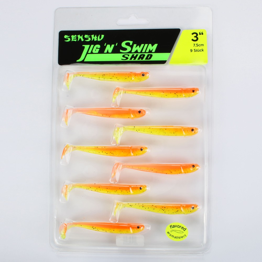 Senshu Jig 'n' Swim Shad 7.5cm - UV Fruitgame - 2g - 9 Stück