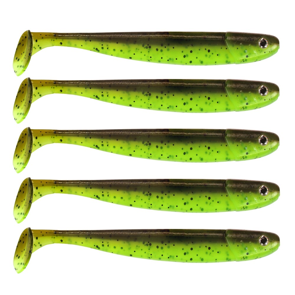 Senshu Jig 'n' Swim Shad 12cm - UV Chartreuse Brownie - 10g - 5 Stück