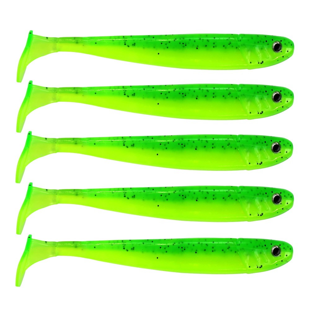 Senshu Jig 'n' Swim Shad 12cm - UV Chartreuse Bandit - 10g - 5 Stück