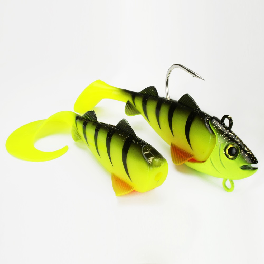 Team Deep Sea Hightide Sea Shad - der Meeresangel Gummifisch 200g - UV Chartreuse Ghost