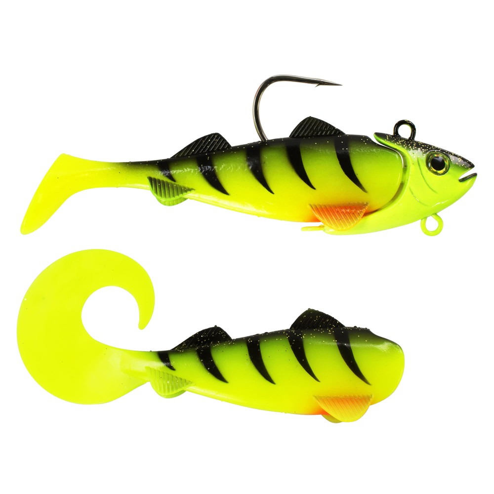 Team Deep Sea Hightide Sea Shad - der Meeresangel Gummifisch 200g - UV Chartreuse Ghost