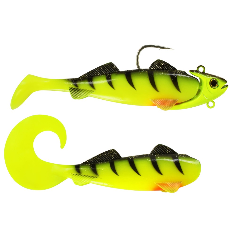 Team Deep Sea Hightide Sea Shad - der Meeresangel Gummifisch 300g - UV Chartreuse Ghost