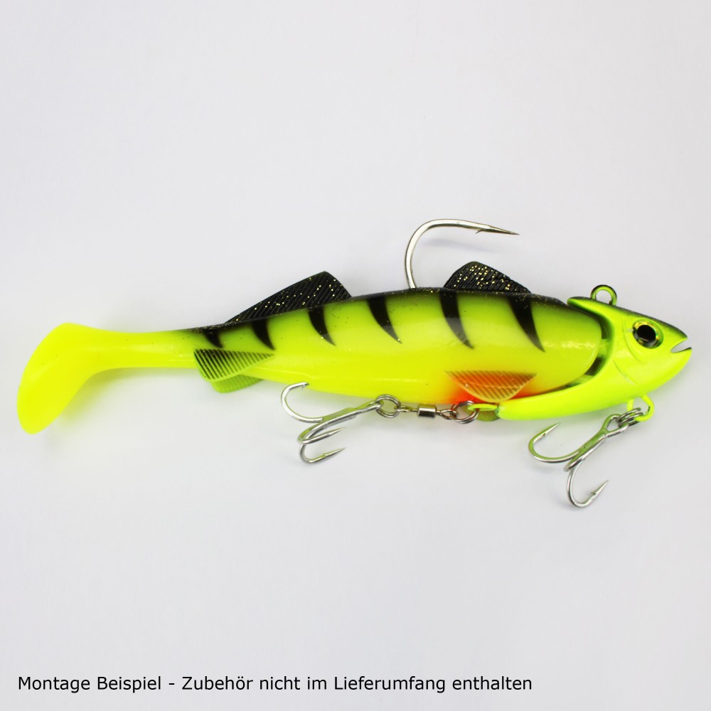 Team Deep Sea Hightide Sea Shad - der Meeresangel Gummifisch 300g - UV Chartreuse Ghost