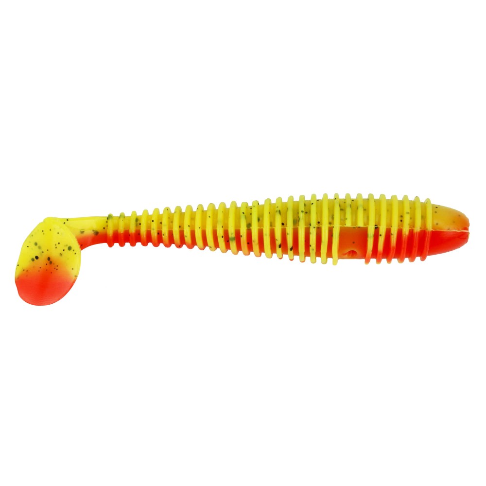 Gummifisch Canyonizer 9,5cm Red Yellow Glitter 9,5cm - Red Yellow Glitter - 8g - 7Stück