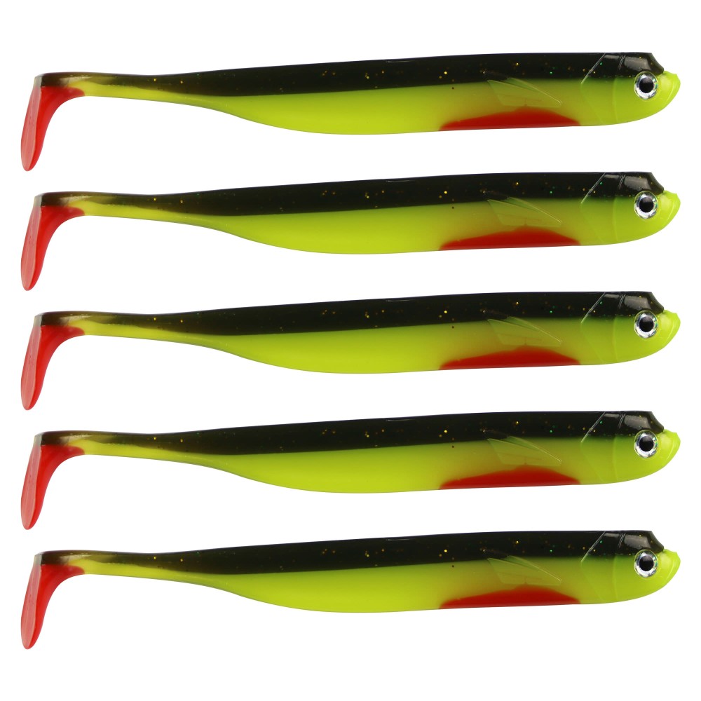 Roy Fishers Der Zander Gummifisch 12cm - UV Captain Kiwi - 10g - 5 Stück