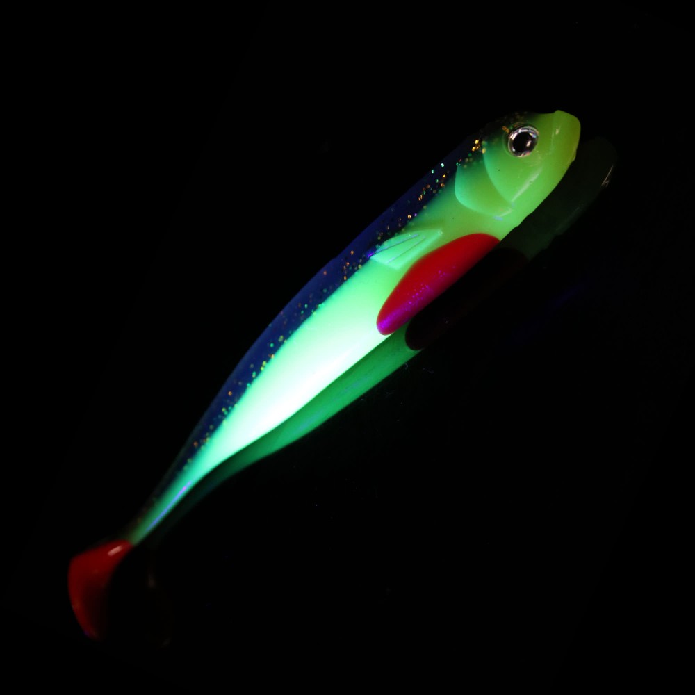 Roy Fishers Der Zander Gummifisch 15cm - UV Captain Kiwi - 15g - 4 Stück