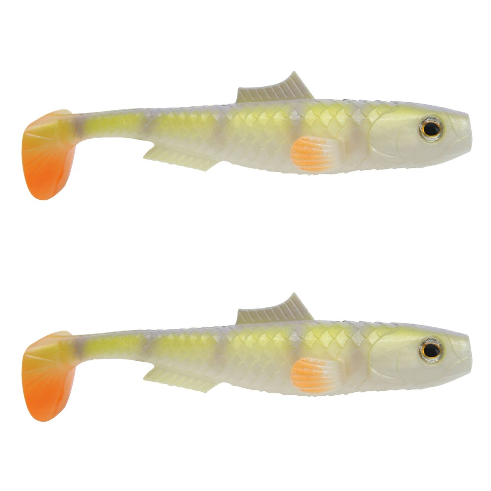 MT-Lures Pikezilla Hecht Shad 13cm - UV Natural Perch - 25g - 2 Stück