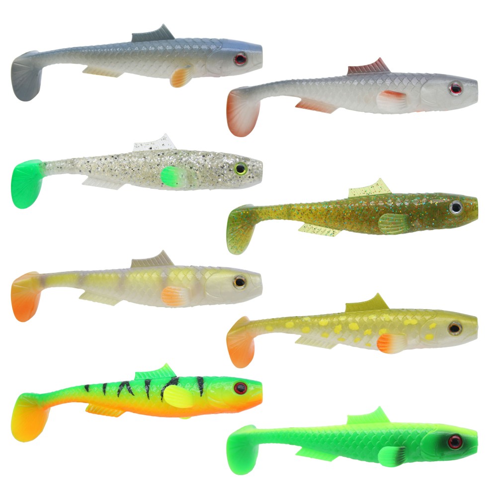 MT-Lures Pikezilla Hecht Shad 13cm - UV Natural Perch - 25g - 2 Stück