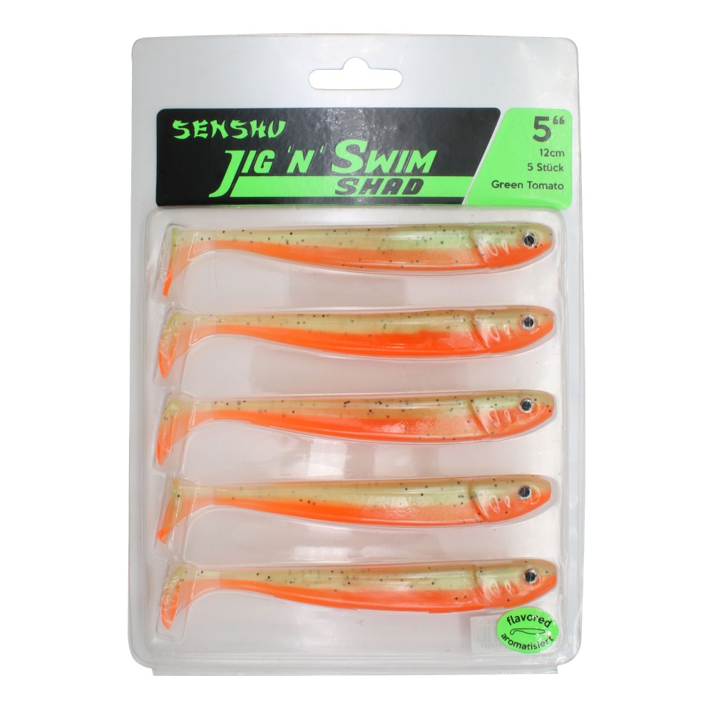 Senshu Jig 'n' Swim Shad 12cm - Green Tomato - 10g - 5 Stück