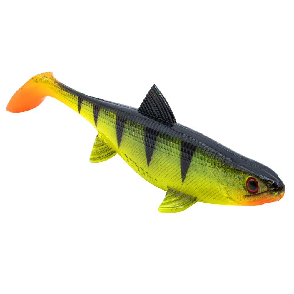 Senshu Real Fin Shad Gummifische 8cm - Shiny Tiger - 4g - 4 Stück