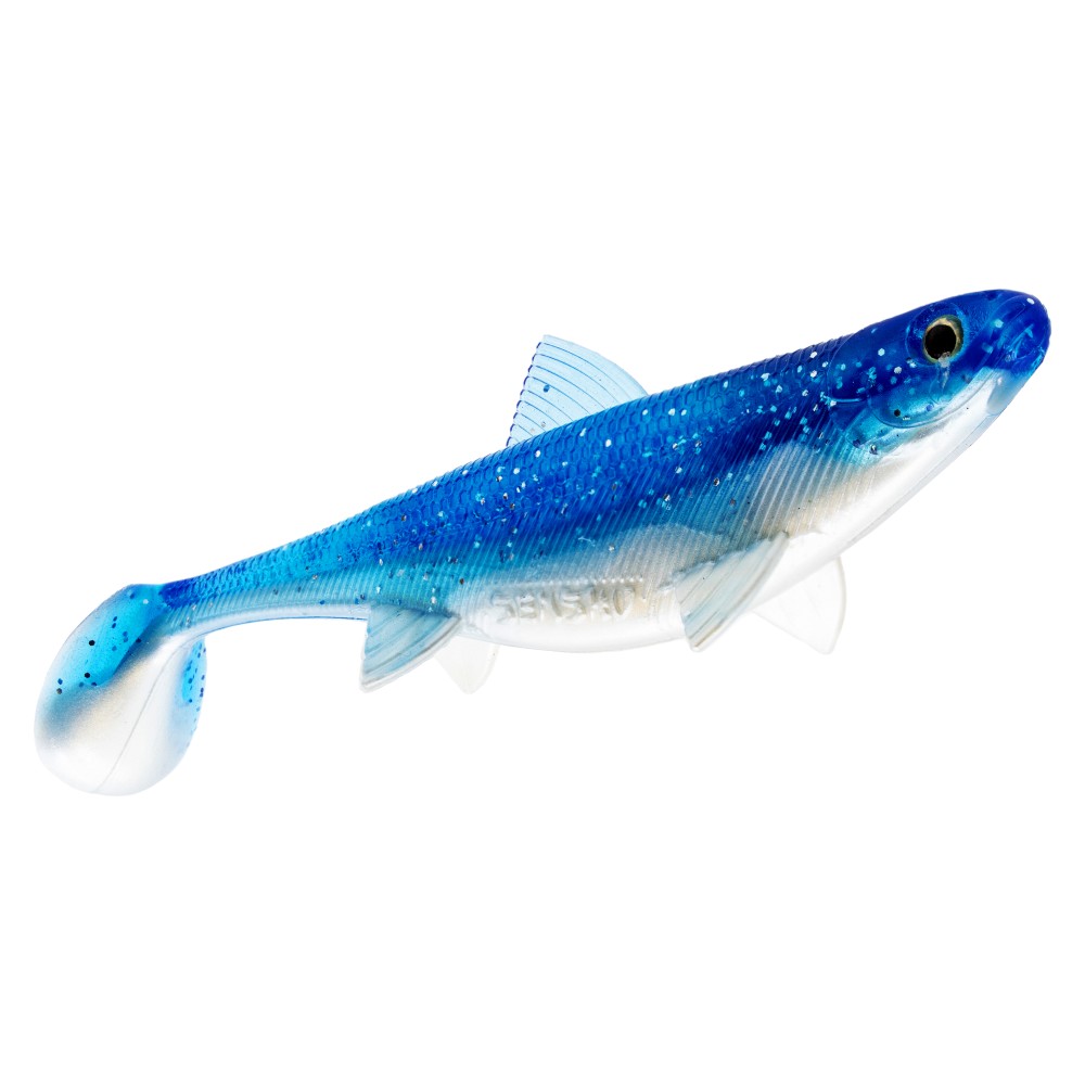 Senshu Real Fin Shad Gummifische 8cm - Flaky Blue - 4g - 4 Stück