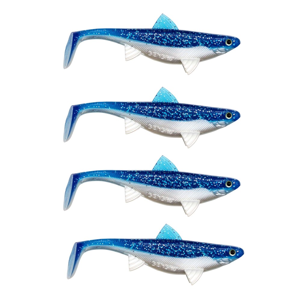 Senshu Real Fin Shad Gummifische 8cm - Flaky Blue - 4g - 4 Stück